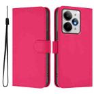 For Realme Neo7 Turbo 5G Skin Feel Solid Color Leather Phone Case with Lanyard(Rose Red) - 2