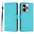 For Realme Neo7 Turbo 5G Skin Feel Solid Color Leather Phone Case with Lanyard(Lake Blue) - 2