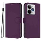 For Realme Neo7 Turbo 5G Skin Feel Solid Color Leather Phone Case with Lanyard(Violet) - 2