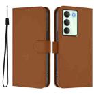 For Realme V70 5G / 14X Global Skin Feel Solid Color Leather Phone Case with Lanyard(Brown) - 2