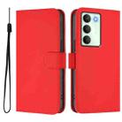 For Realme V70 5G / 14X Global Skin Feel Solid Color Leather Phone Case with Lanyard(Red) - 2
