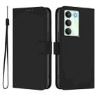 For Realme V70 5G / 14X Global Skin Feel Solid Color Leather Phone Case with Lanyard(Black) - 2