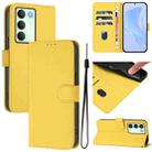 For Realme V70 5G / 14X Global Skin Feel Solid Color Leather Phone Case with Lanyard(Lemon Yellow) - 1