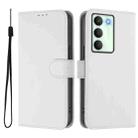 For Realme V70 5G / 14X Global Skin Feel Solid Color Leather Phone Case with Lanyard(White) - 2