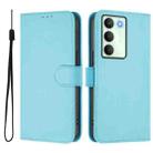 For Realme V70 5G / 14X Global Skin Feel Solid Color Leather Phone Case with Lanyard(Sky Blue) - 2