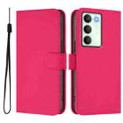 For Realme V70 5G / 14X Global Skin Feel Solid Color Leather Phone Case with Lanyard(Rose Red) - 2