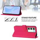 For Realme V70 5G / 14X Global Skin Feel Solid Color Leather Phone Case with Lanyard(Rose Red) - 4