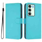 For Realme V70 5G / 14X Global Skin Feel Solid Color Leather Phone Case with Lanyard(Lake Blue) - 2
