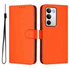 For Realme C71 4G Global Skin Feel Solid Color Leather Phone Case with Lanyard(Orange) - 2