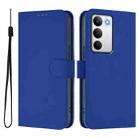 For Realme C71 4G Global Skin Feel Solid Color Leather Phone Case with Lanyard(Dark Blue) - 2