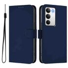For Realme C71 4G Global Skin Feel Solid Color Leather Phone Case with Lanyard(Navy Blue) - 2