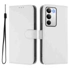 For Realme C71 4G Global Skin Feel Solid Color Leather Phone Case with Lanyard(White) - 2