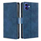 For iPhone 16 Skin Feel Crocodile Magnetic Clasp Leather Phone Case(Blue) - 1