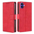 For iPhone 16 Skin Feel Crocodile Magnetic Clasp Leather Phone Case(Red) - 1