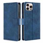 For iPhone 16 Pro Skin Feel Crocodile Magnetic Clasp Leather Phone Case(Blue) - 1