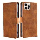 For iPhone 16 Pro Max Skin Feel Crocodile Magnetic Clasp Leather Phone Case(Brown) - 1