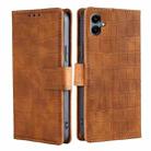 For Samsung Galaxy A06 Skin Feel Crocodile Magnetic Clasp Leather Phone Case(Brown) - 1