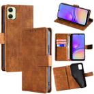 For Samsung Galaxy A05 4G Skin Feel Crocodile Magnetic Clasp Leather Phone Case(Brown) - 1