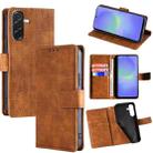 For Samsung Galaxy A36 5G Skin Feel Crocodile Magnetic Clasp Leather Phone Case(Brown) - 1