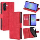 For Samsung Galaxy A36 5G Skin Feel Crocodile Magnetic Clasp Leather Phone Case(Red) - 1