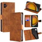 For Samsung Galaxy Xcover 7 Pro 5G Skin Feel Crocodile Magnetic Clasp Leather Phone Case(Brown) - 1