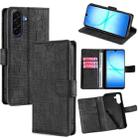For Samsung Galaxy A17 5G Skin Feel Crocodile Magnetic Clasp Leather Phone Case(Black) - 1