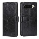 For Google Pixel 9 Geometric Stitching Leather Phone Case(Black) - 1