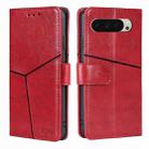 For Google Pixel 9 Geometric Stitching Leather Phone Case(Red) - 1