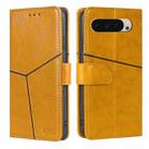 For Google Pixel 9 Geometric Stitching Leather Phone Case(Yellow) - 1