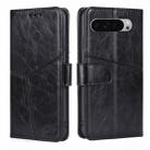 For Google Pixel 9 Pro XL Geometric Stitching Leather Phone Case(Black) - 1