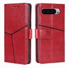 For Google Pixel 9 Pro XL Geometric Stitching Leather Phone Case(Red) - 1