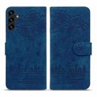 For Samsung Galaxy S24 FE 5G Cartoon Sakura Cat Embossed Leather Phone Case(Royal Blue) - 2