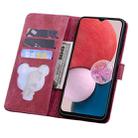 For Samsung Galaxy S24 FE 5G Cartoon Sakura Cat Embossed Leather Phone Case(Wine Red) - 3