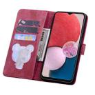 For Samsung Galaxy S24+ 5G Cartoon Sakura Cat Embossed Leather Phone Case(Wine Red) - 3