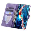For Samsung Galaxy S23 Ultra 5G Cartoon Sakura Cat Embossed Leather Phone Case(Purple) - 3