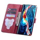 For Samsung Galaxy S23 Ultra 5G Cartoon Sakura Cat Embossed Leather Phone Case(Wine Red) - 3