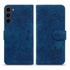 For Samsung Galaxy S23 5G Cartoon Sakura Cat Embossed Leather Phone Case(Royal Blue) - 2