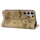 For Samsung Galaxy S25 Ultra 5G Cartoon Sakura Cat Embossed Leather Phone Case(Brown) - 3