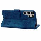 For Samsung Galaxy S25 Ultra 5G Cartoon Sakura Cat Embossed Leather Phone Case(Royal Blue) - 3