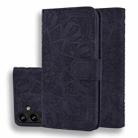 For Samsung Galaxy S24 5G Mandala Embossed Dual-Fold Calf Leather Phone Case(Black) - 1