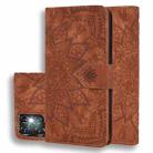 For Samsung Galaxy S24 Ultra 5G Mandala Embossed Dual-Fold Calf Leather Phone Case(Brown) - 1