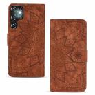 For Samsung Galaxy S24 Ultra 5G Mandala Embossed Dual-Fold Calf Leather Phone Case(Brown) - 2