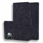 For Samsung Galaxy S24 Ultra 5G Mandala Embossed Dual-Fold Calf Leather Phone Case(Black) - 1