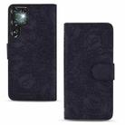 For Samsung Galaxy S24 Ultra 5G Mandala Embossed Dual-Fold Calf Leather Phone Case(Black) - 2