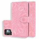 For Samsung Galaxy S24 Ultra 5G Mandala Embossed Dual-Fold Calf Leather Phone Case(Pink) - 1