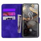 For Samsung Galaxy S24 Ultra 5G Mandala Embossed Dual-Fold Calf Leather Phone Case(Purple) - 3