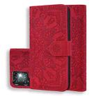 For Samsung Galaxy S24 Ultra 5G Mandala Embossed Dual-Fold Calf Leather Phone Case(Red) - 1