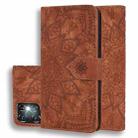 For Samsung Galaxy S23 Ultra 5G Mandala Embossed Dual-Fold Calf Leather Phone Case(Brown) - 1