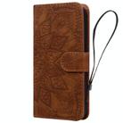 For Samsung Galaxy S25 Ultra 5G Mandala Embossed Dual-Fold Calf Leather Phone Case(Brown) - 2