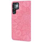 For Samsung Galaxy S25 Ultra 5G Mandala Embossed Dual-Fold Calf Leather Phone Case(Pink) - 3